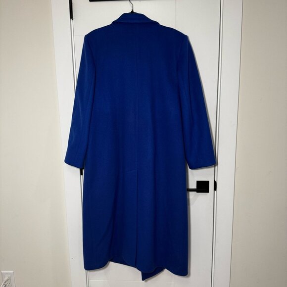 London Fog Wool Overcoat Royal Blue M L Oversized Quiet Luxury Elegant Classic - Picture 7 of 12